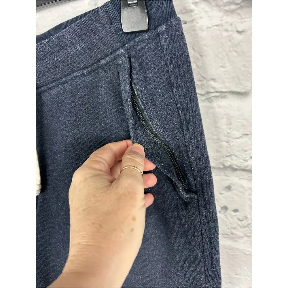 J.Crew Knit Goods Slim Jogger Sweatpants Navy Blue Zip Pocket Men’s Small